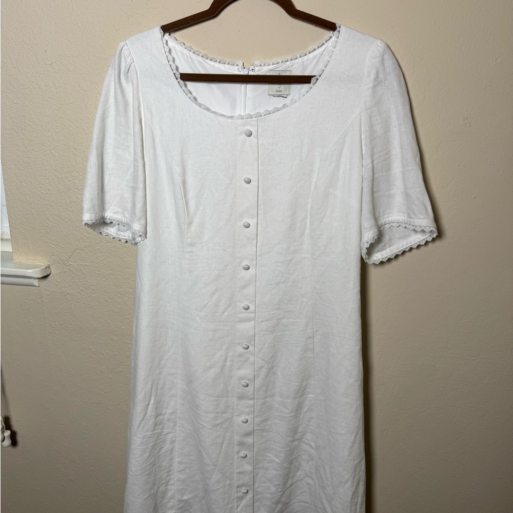 Joie Ivory Lace-Trimmed Dress